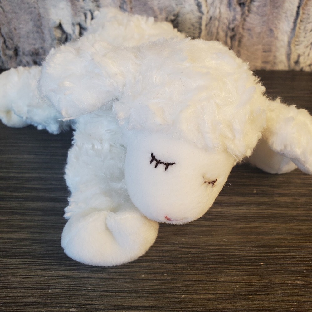Baby GUND‎ Winky Lamb Sheep Stuffed Animal Baby Rattle Plush White 7"